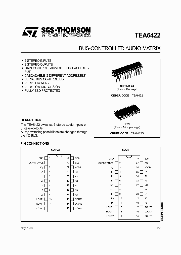 TEA6422_88464.PDF Datasheet