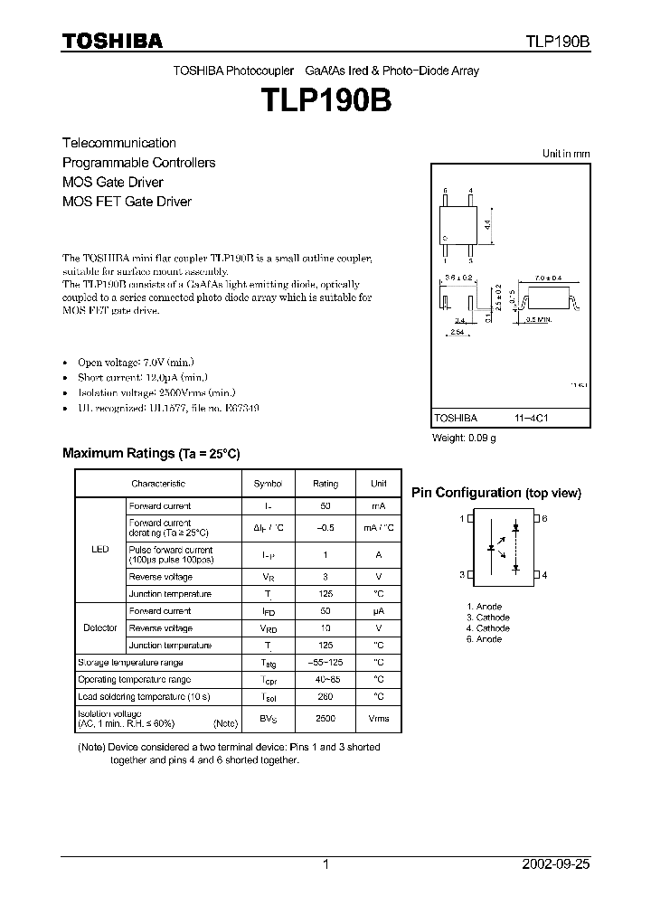 TLP190B_174462.PDF Datasheet