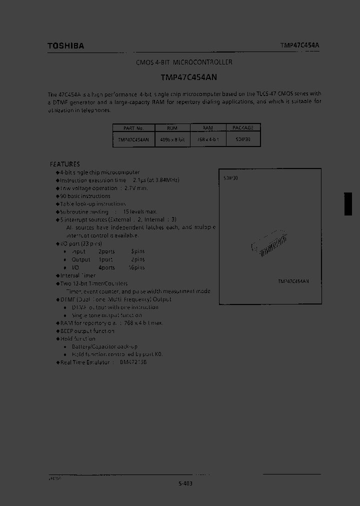 TMP47C454AN_37336.PDF Datasheet