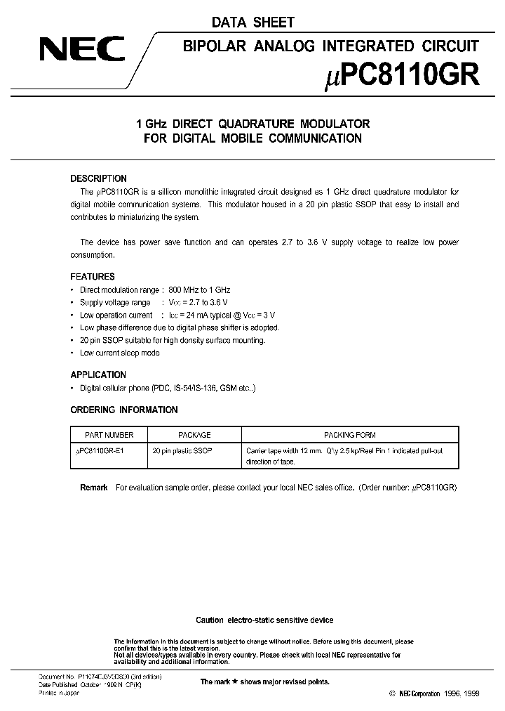 UPC8110GR_92121.PDF Datasheet