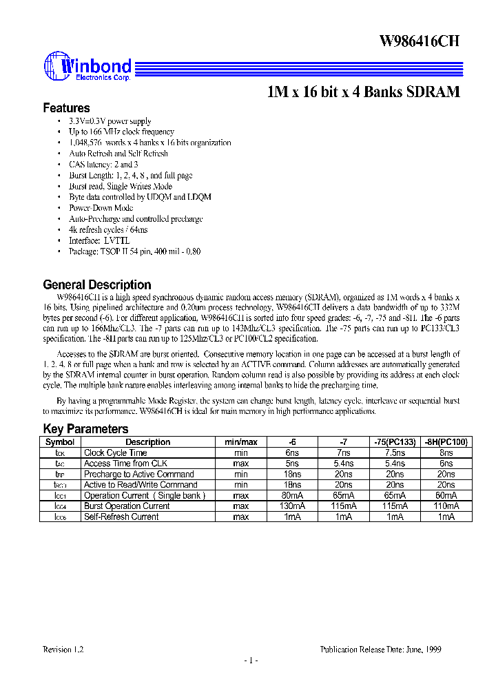 W986416CH_52906.PDF Datasheet