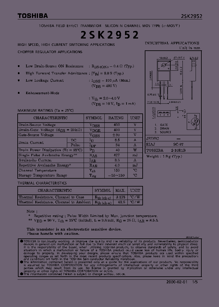 2SK2952_239103.PDF Datasheet