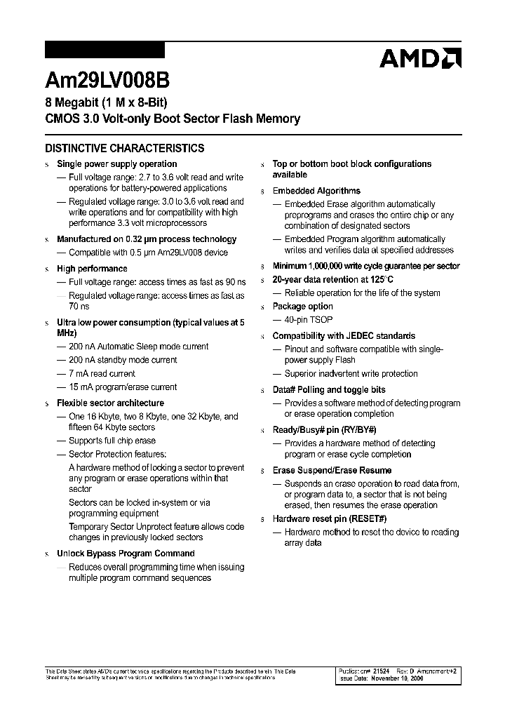 AM29LV008B_291910.PDF Datasheet