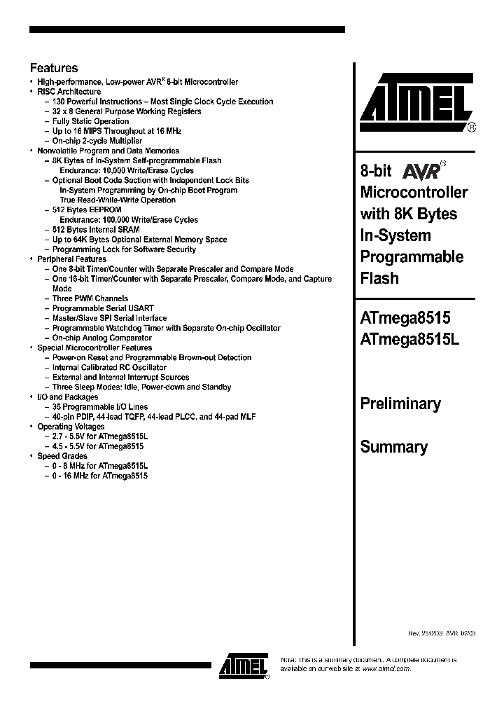 ATMEGA8515_295998.PDF Datasheet