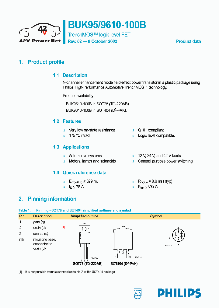 BUK9610-100B_296429.PDF Datasheet