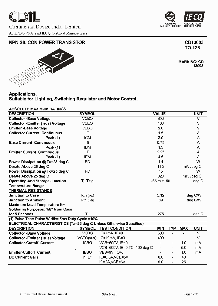 CD13003_304468.PDF Datasheet