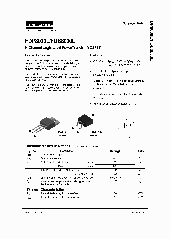 FDB8030L_289304.PDF Datasheet