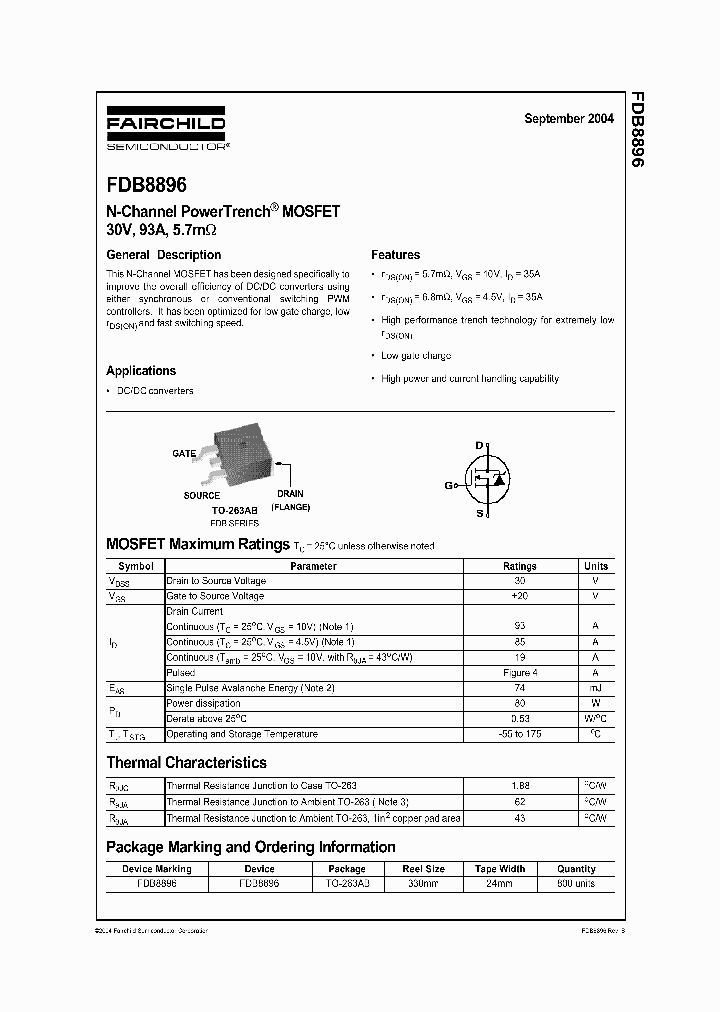 FDB8896_301505.PDF Datasheet