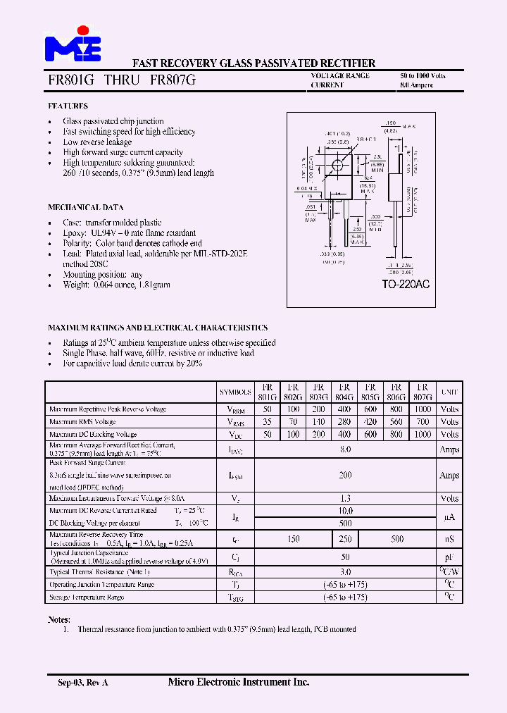 FR801G_289637.PDF Datasheet