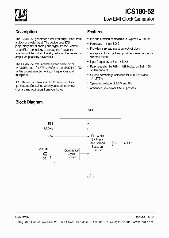 ICS180-52_218422.PDF Datasheet