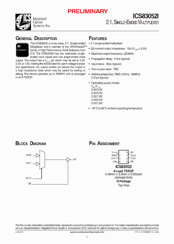 ICS83052I_286871.PDF Datasheet