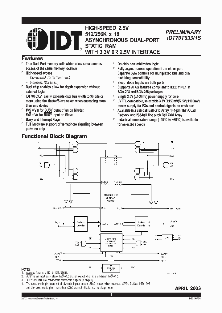 IDT70T631S_294838.PDF Datasheet