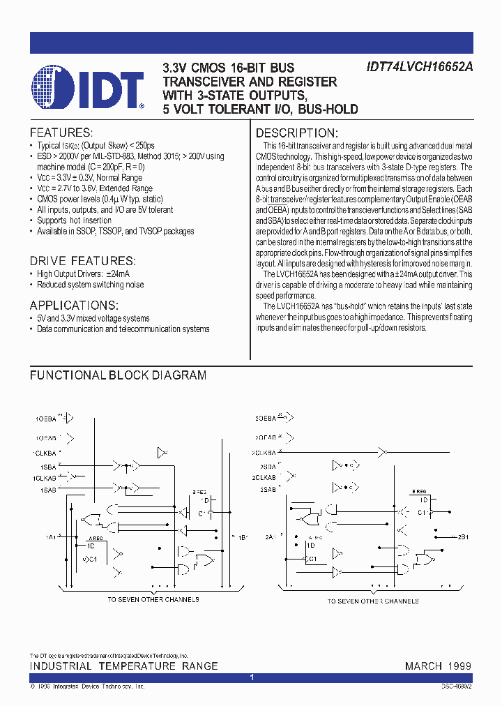 IDT74LVCH16652A_240086.PDF Datasheet