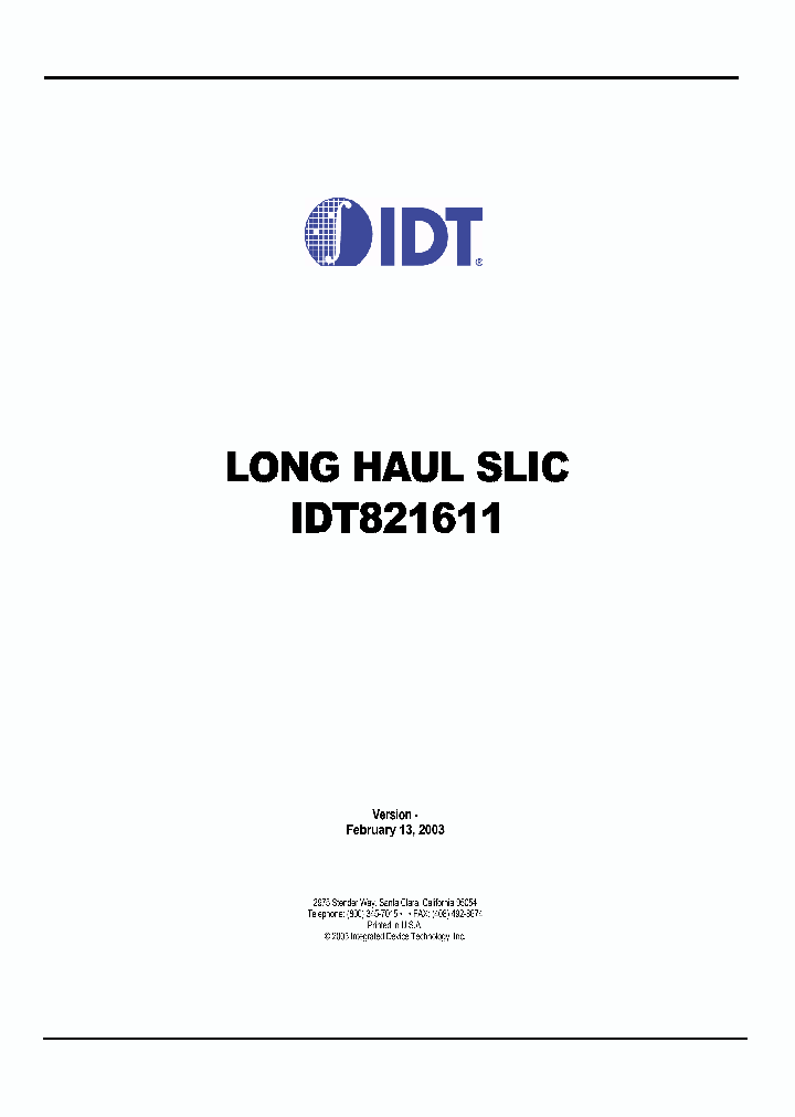 IDT821611_287734.PDF Datasheet