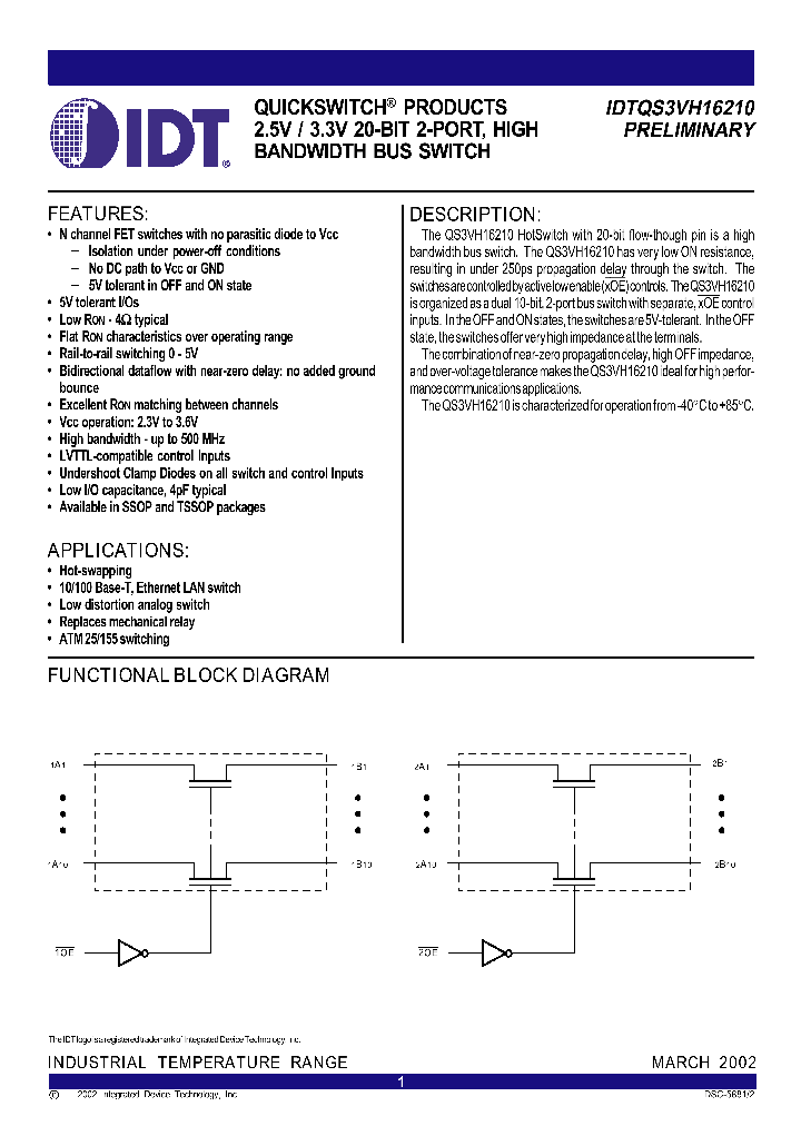 IDTQS3VH16210_288622.PDF Datasheet