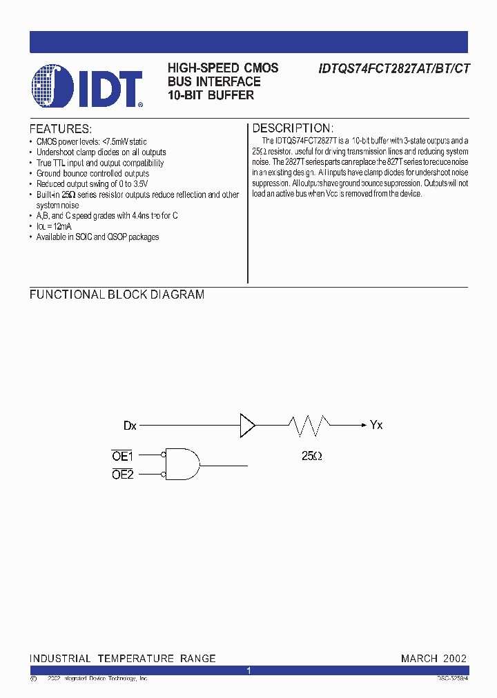 IDTQS74FCT2827AT_281008.PDF Datasheet