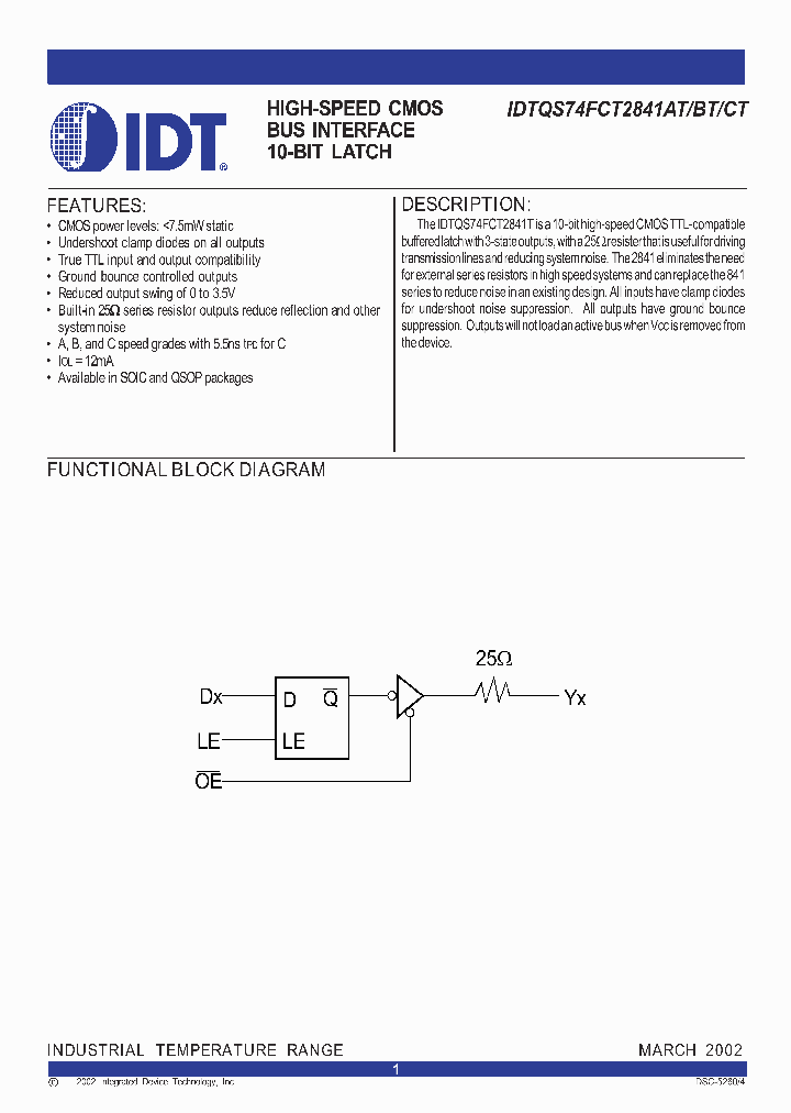 IDTQS74FCT2841CT_281009.PDF Datasheet