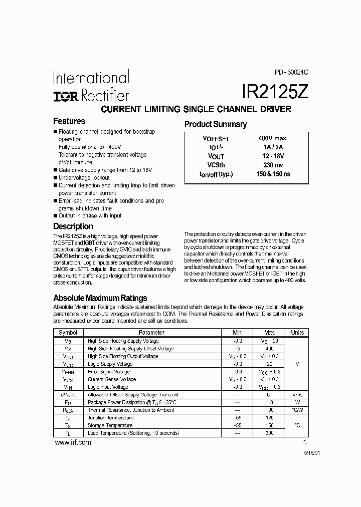 IR2125Z_262404.PDF Datasheet