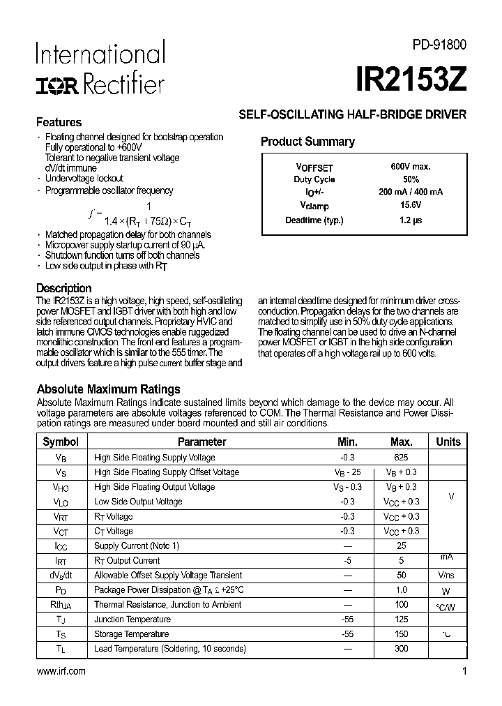 IR2153Z_271047.PDF Datasheet