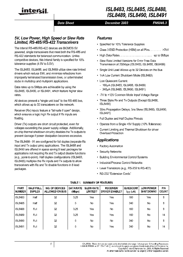 ISL8485IB_294794.PDF Datasheet