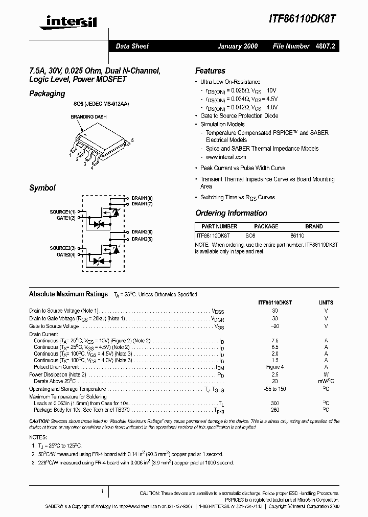 ITF86110DK8T_293603.PDF Datasheet