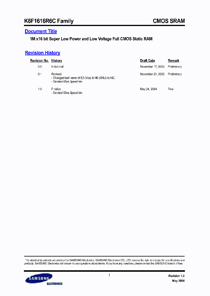 K6F1616R6C_296917.PDF Datasheet