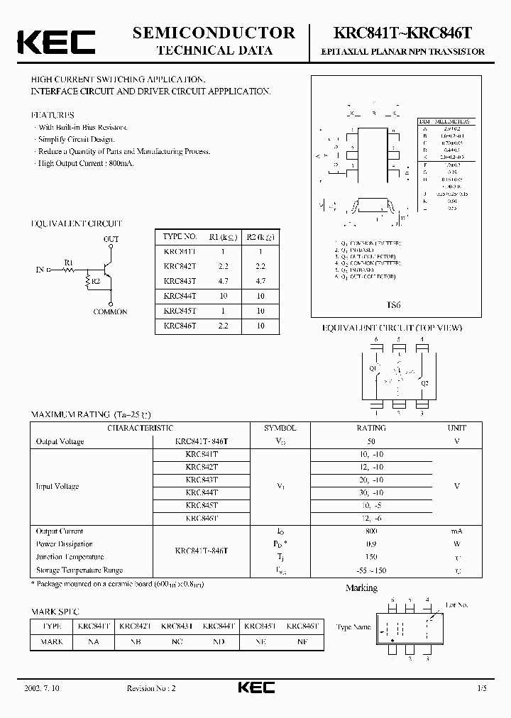 KRC842T_254961.PDF Datasheet