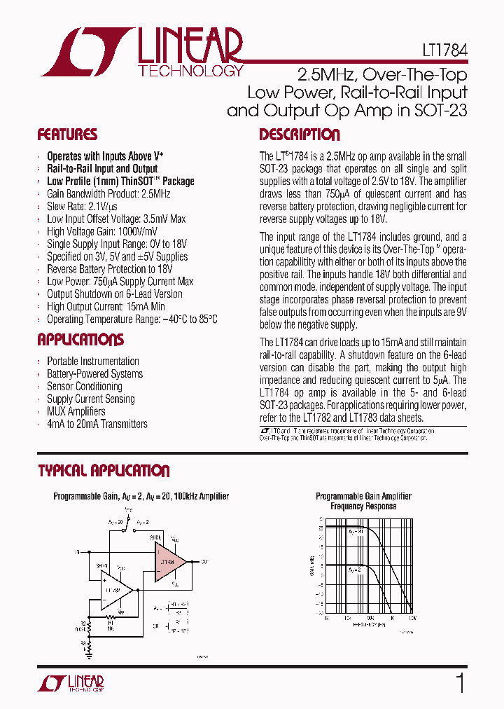 LT1784_294894.PDF Datasheet