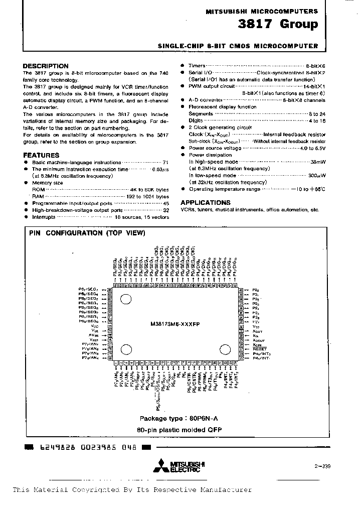 M38172M4-XXXFPNBSP_256174.PDF Datasheet