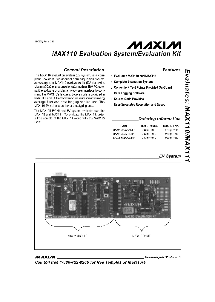 MAX110EVKIT_267165.PDF Datasheet