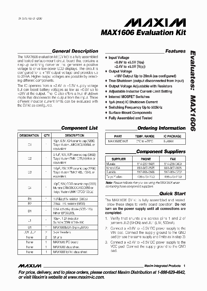 MAX1606EVKIT_285514.PDF Datasheet