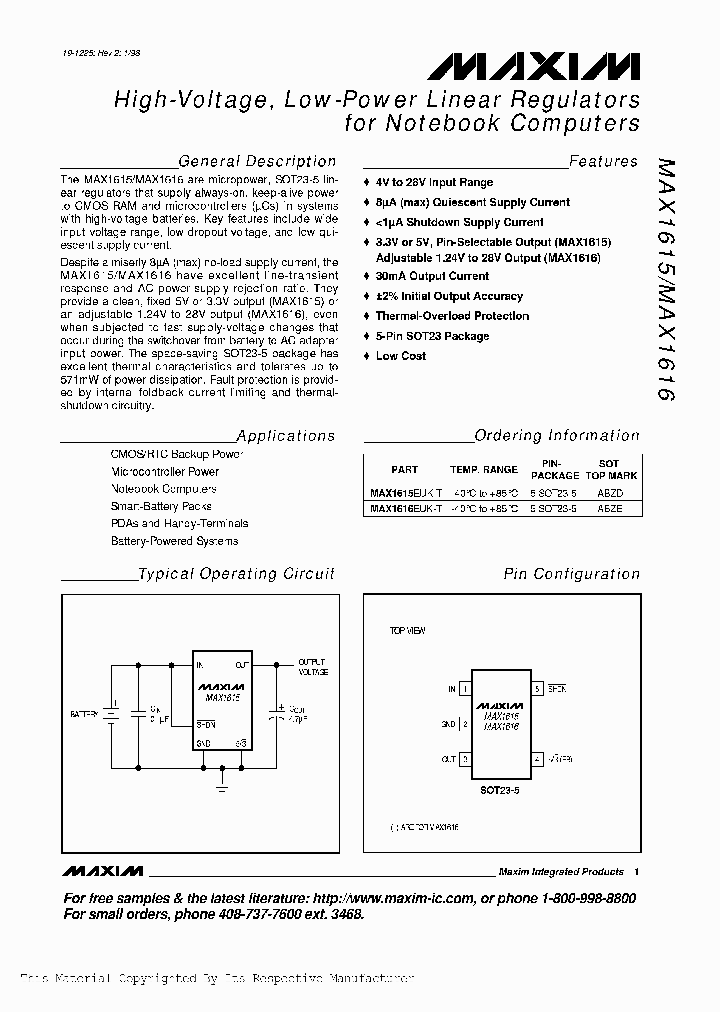 MAX1615EUK-T_297778.PDF Datasheet