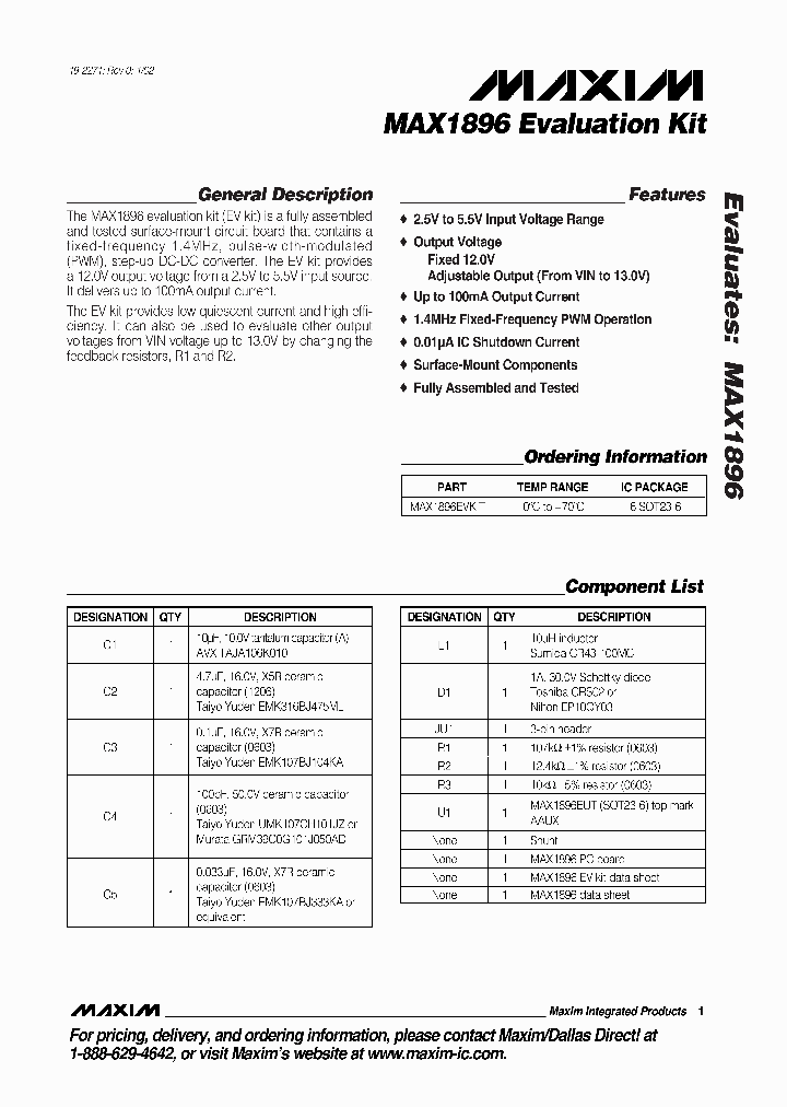 MAX1896EVKIT_294279.PDF Datasheet