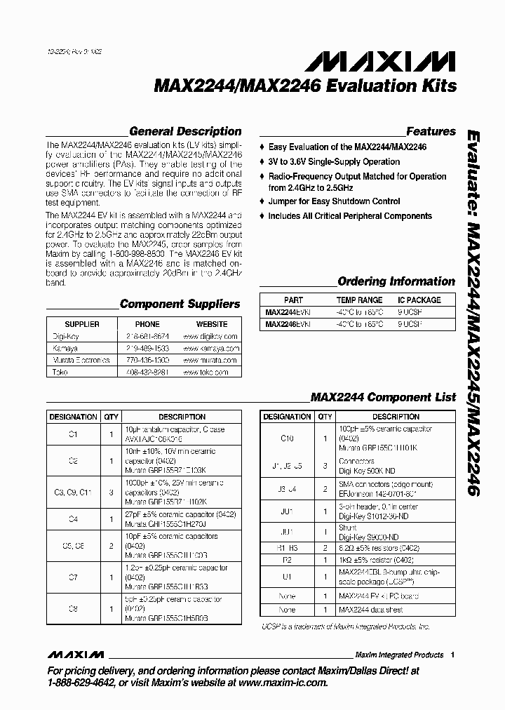 MAX2246EVKIT_289726.PDF Datasheet