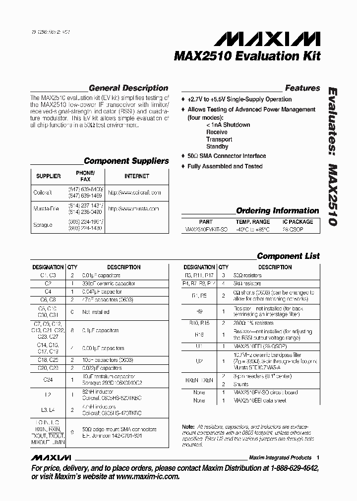 MAX2510EVKIT_285858.PDF Datasheet