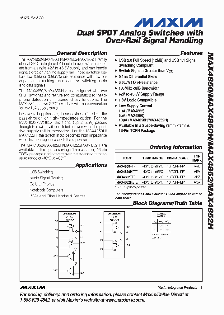 MAX4852H_277012.PDF Datasheet