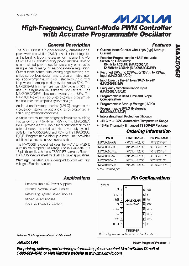 MAX5068_264433.PDF Datasheet