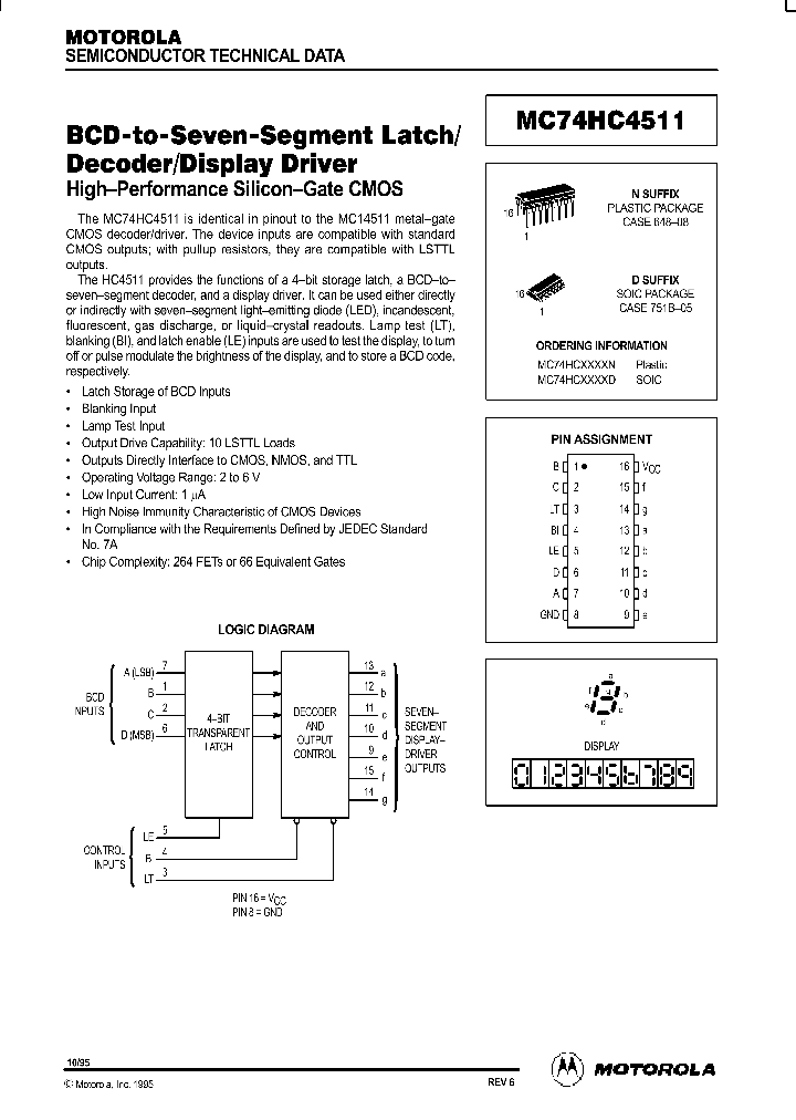 MC74HC4511_116292.PDF Datasheet