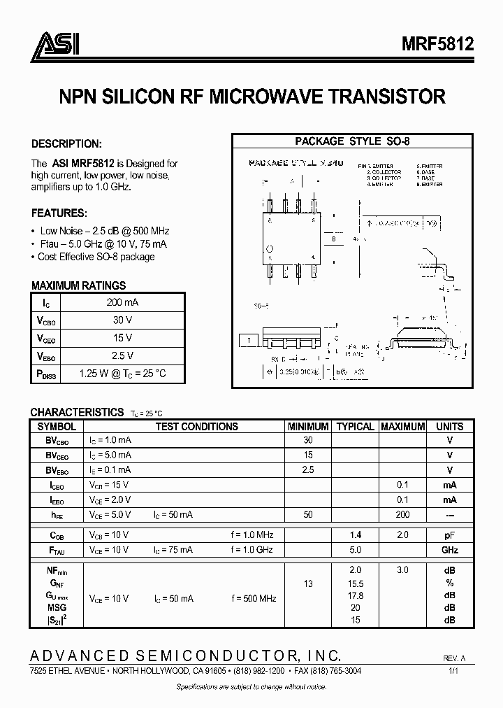 MRF5812_296405.PDF Datasheet