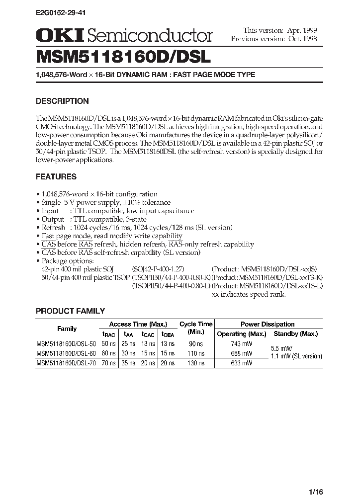 MSM5118160DSL_287085.PDF Datasheet