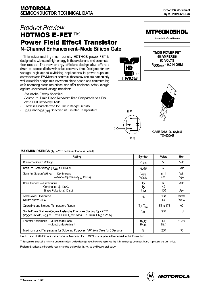 MTP60N05HDLD_289845.PDF Datasheet