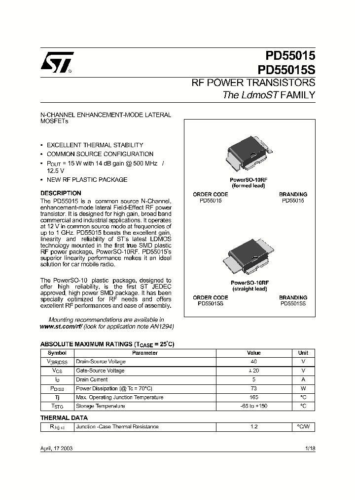 PD55015_285051.PDF Datasheet