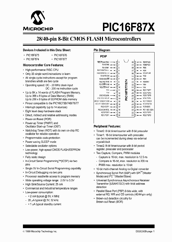 PIC16F874-04L_154357.PDF Datasheet