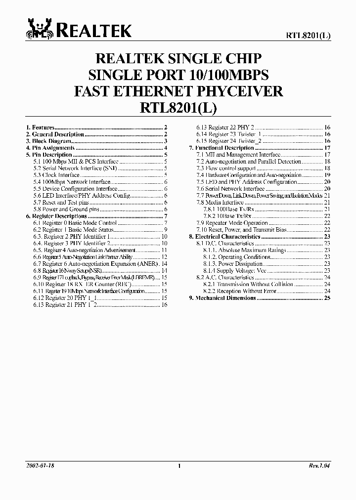 RTL8201_267350.PDF Datasheet