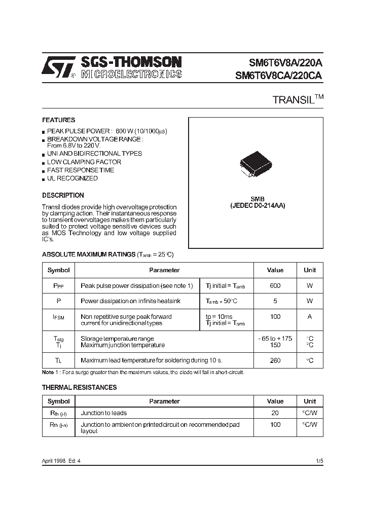 SM6T6V8CA_293290.PDF Datasheet