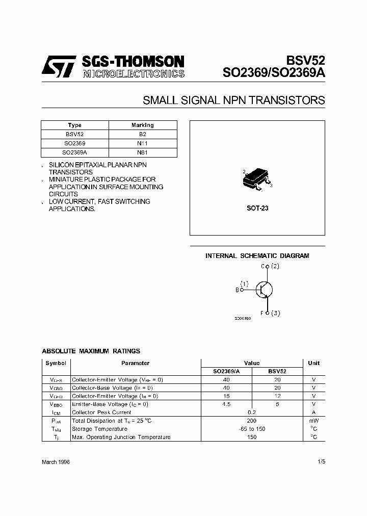 BSV52_196809.PDF Datasheet