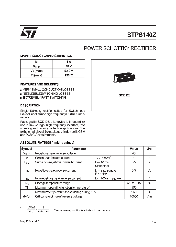 STPS140Z_235614.PDF Datasheet