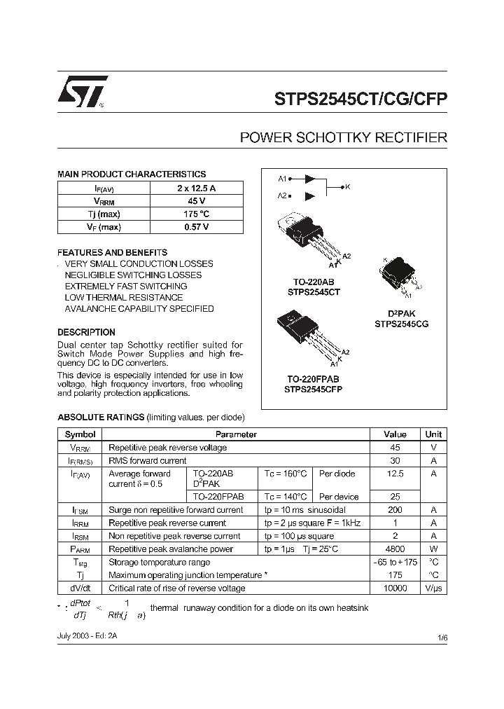 STPS2545CT_280708.PDF Datasheet