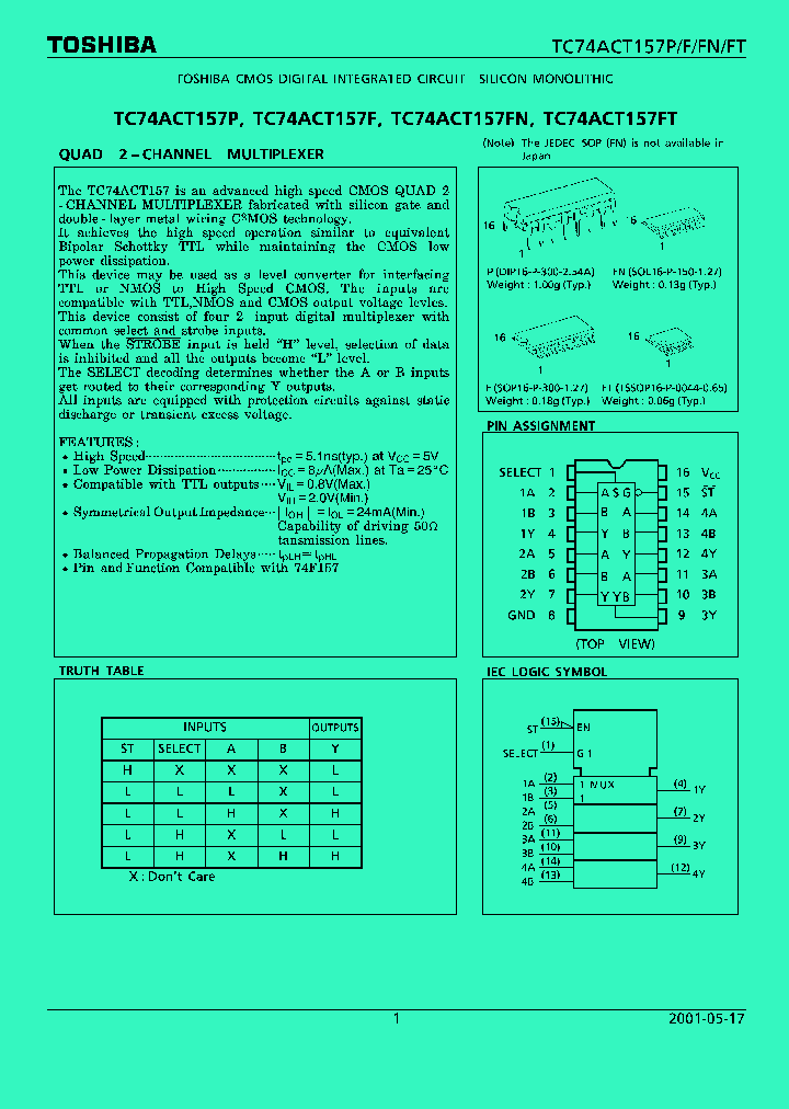 TC74ACT157_304553.PDF Datasheet