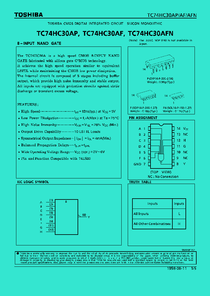 TC74HC30AFN_280259.PDF Datasheet